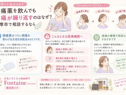 【Q&A】頭痛薬を飲んでも頭痛が繰り返すのはなぜ?多摩市で相談するなら
