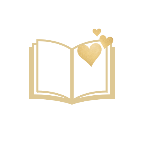 gold open book with hearts icon
