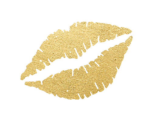 gold foil lips icon