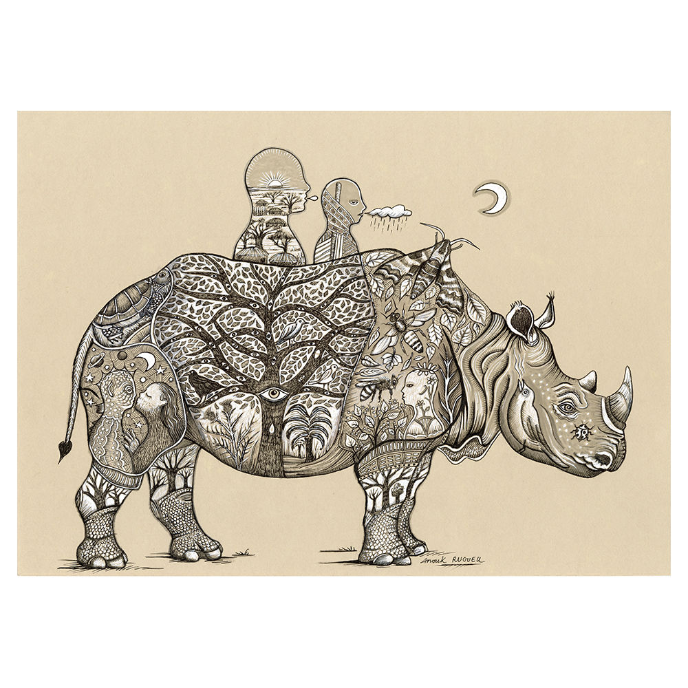Rhinoceros à l'arbre de vie