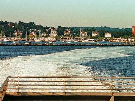 ferry leaving the harbor