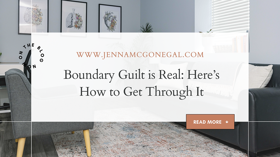 Therapist office in Guelph, ON with text Boundary Guilt is Real: Here's How to Get Through It