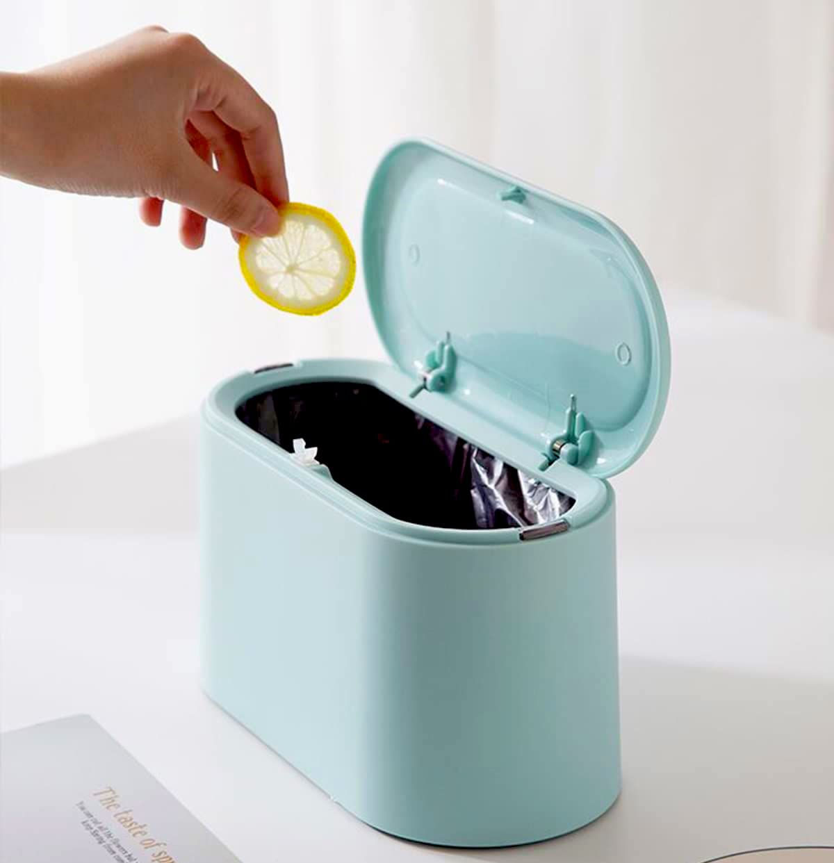 Mini Trash Can with Lid - Removable Small Garbage Can Tiny Plastic Trash Bin Pop