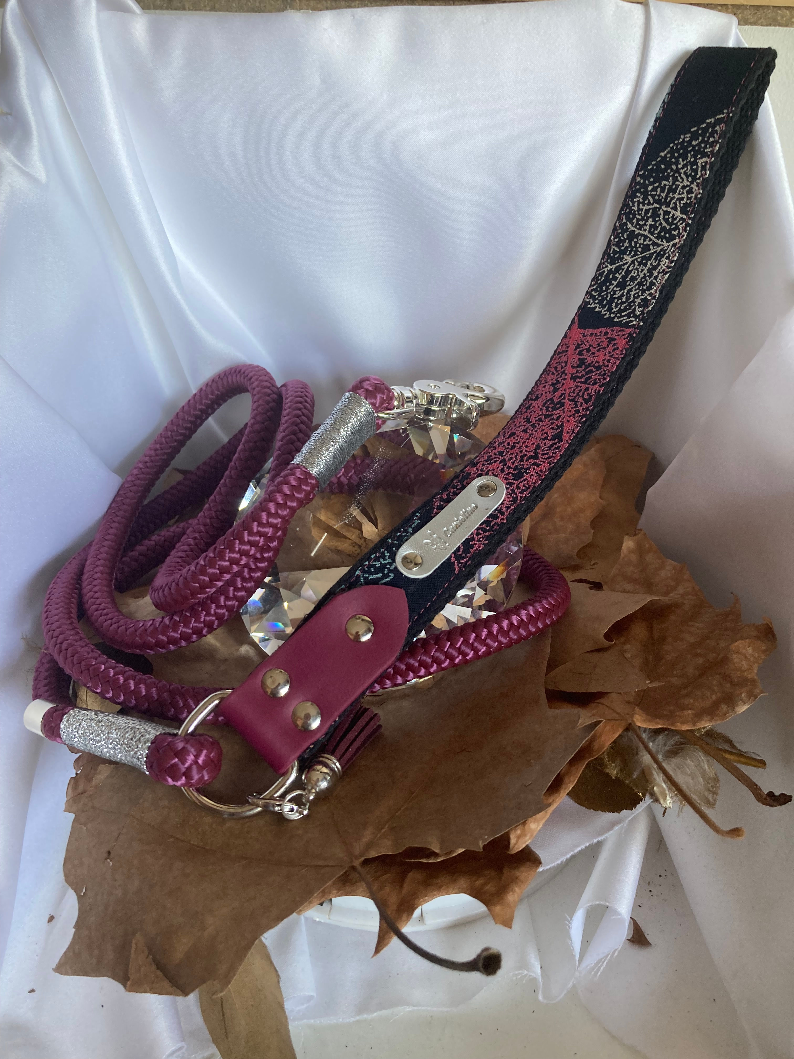 Leine Modell Prunelle Stoff und Biothane