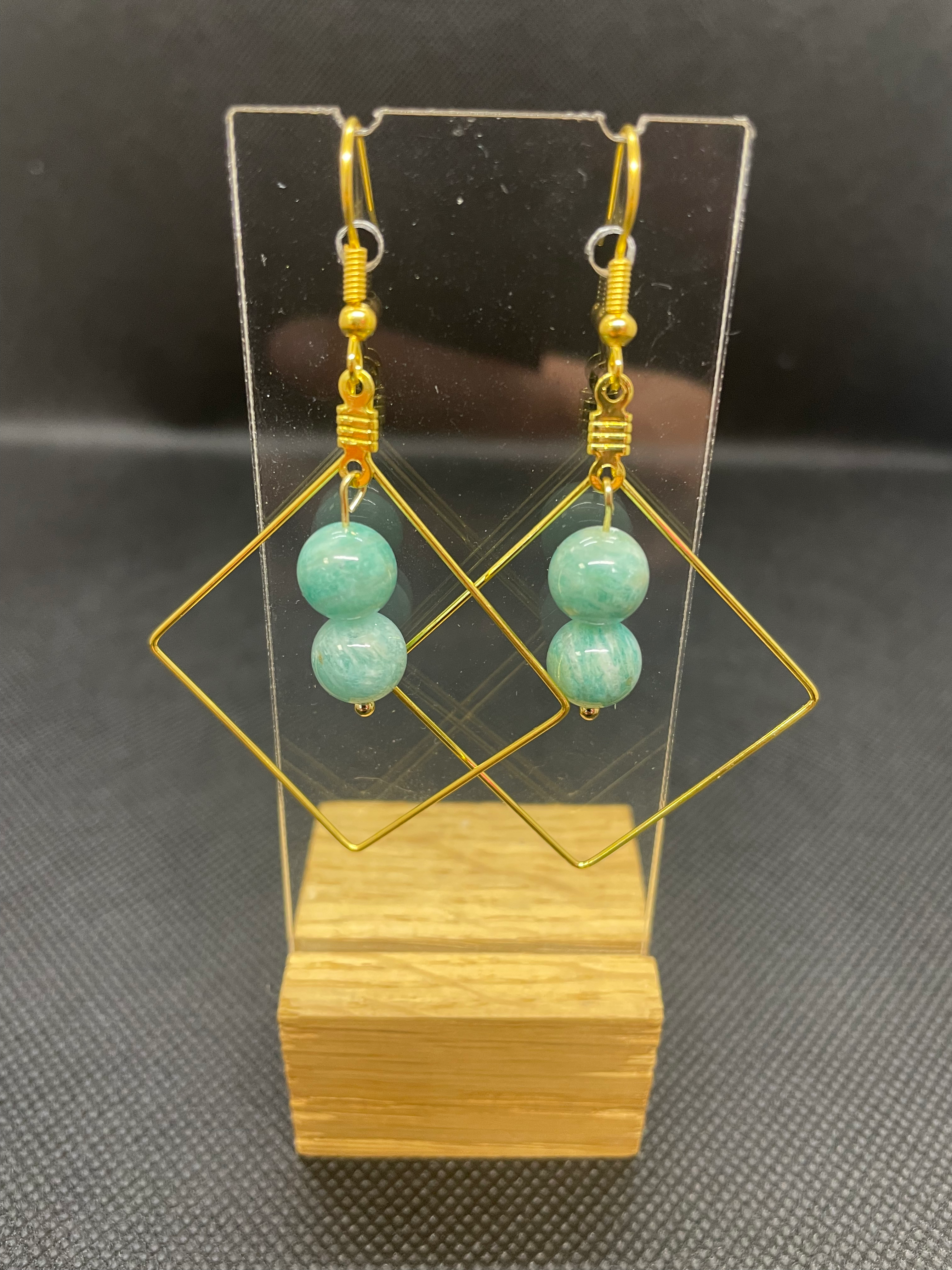 🌿 Boucles d’oreilles Amazonite – Harmonie & Liberté 🌿