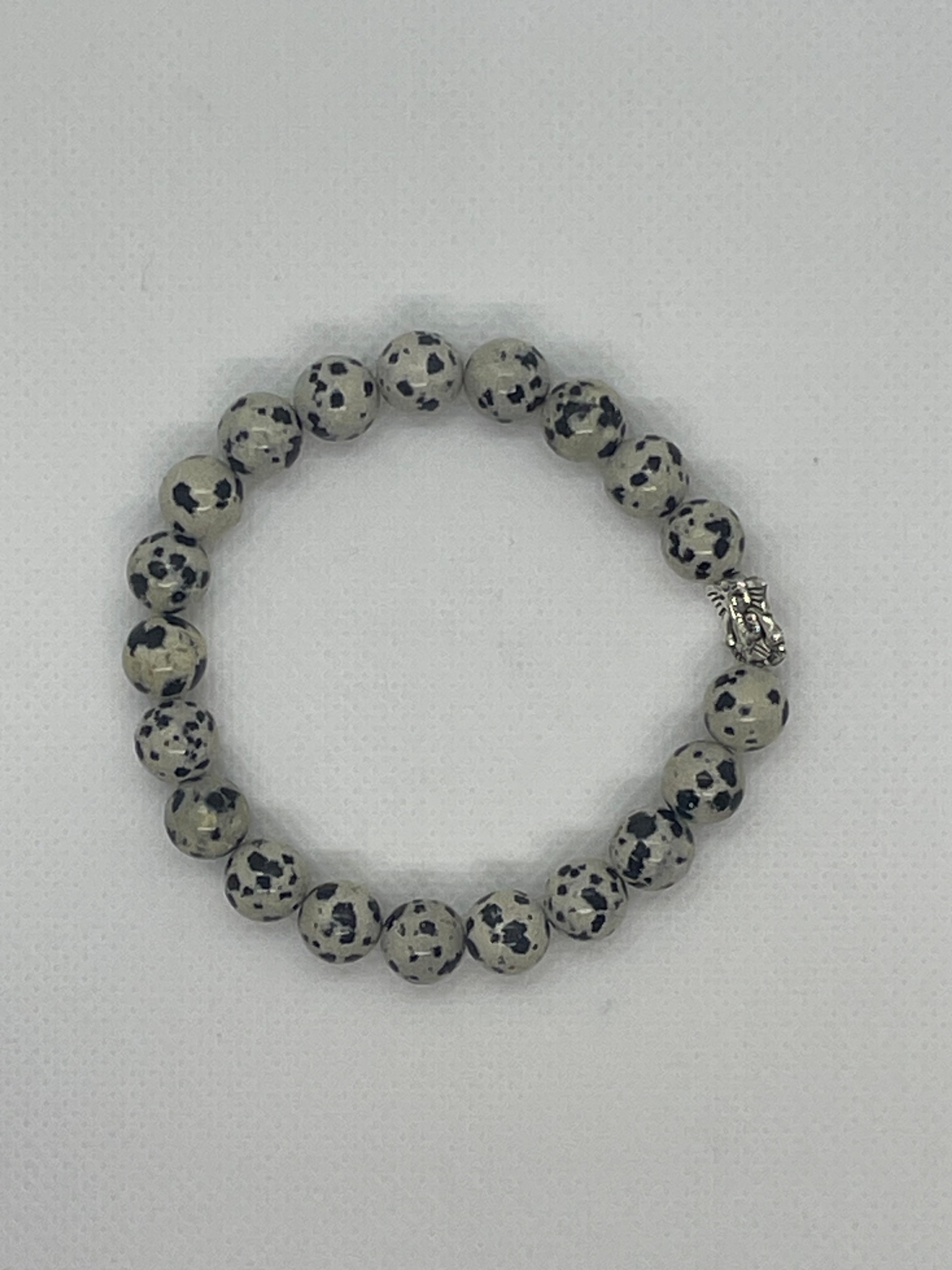 ⚪⚫ Bracelet Jaspe Dalmatien – Joie & Protection ⚫⚪