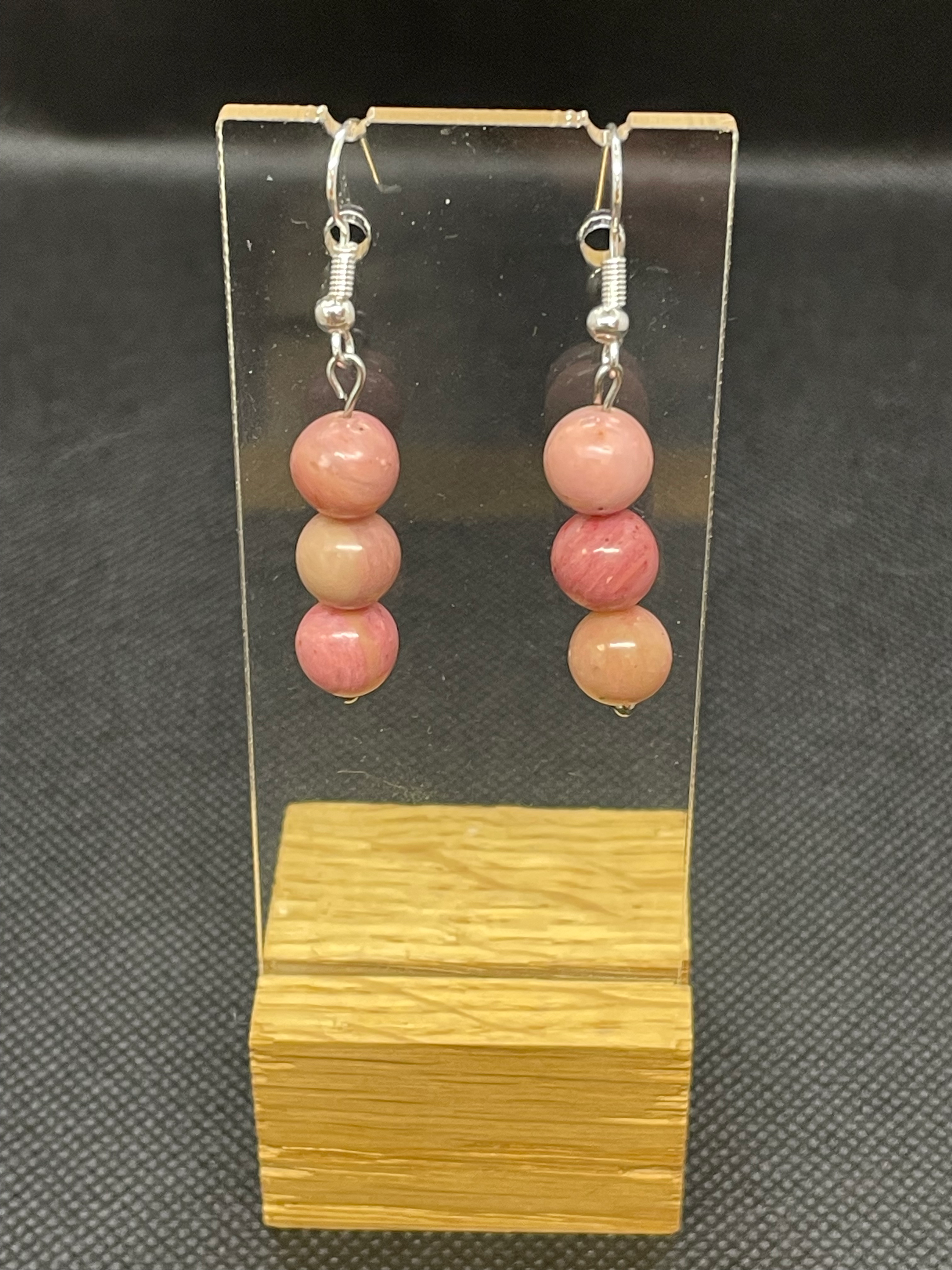 Boucles d’oreilles Rhodonite – Douceur & Harmonie