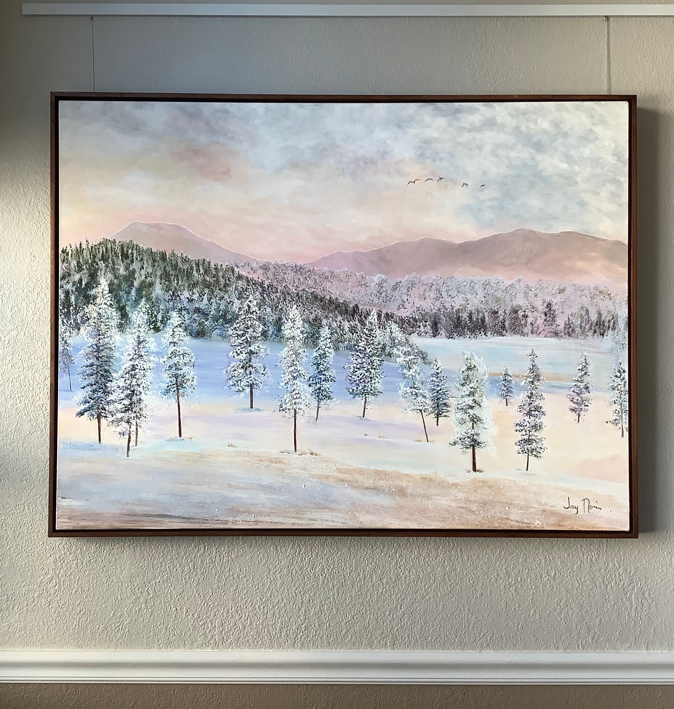 ORIGINAL PAINTING Winter Scene near Genesee Park 36 H X 48 W