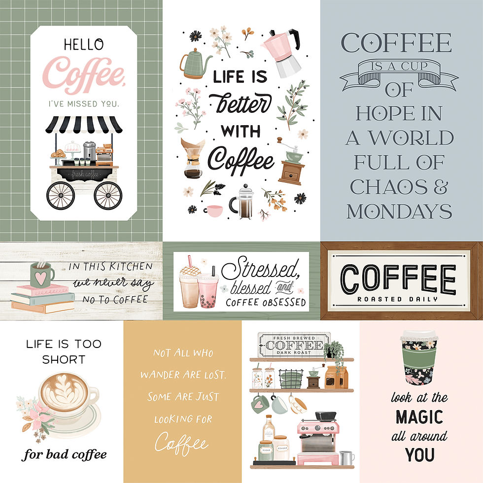 Thumbnail: Carta Bella Coffee Shop - Multi Journaling Cards 12x12 Paper