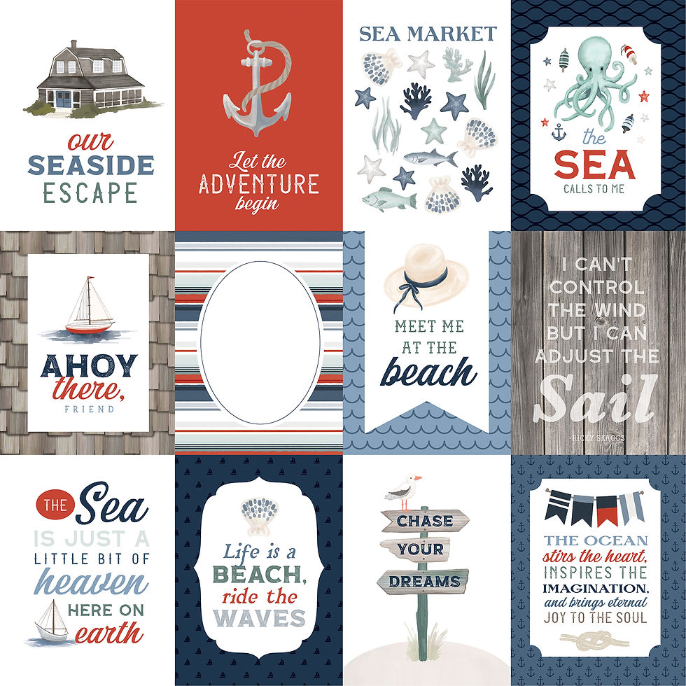 Thumbnail: Carta Bella Seashore - 3x4 Journaling 12x12 Paper