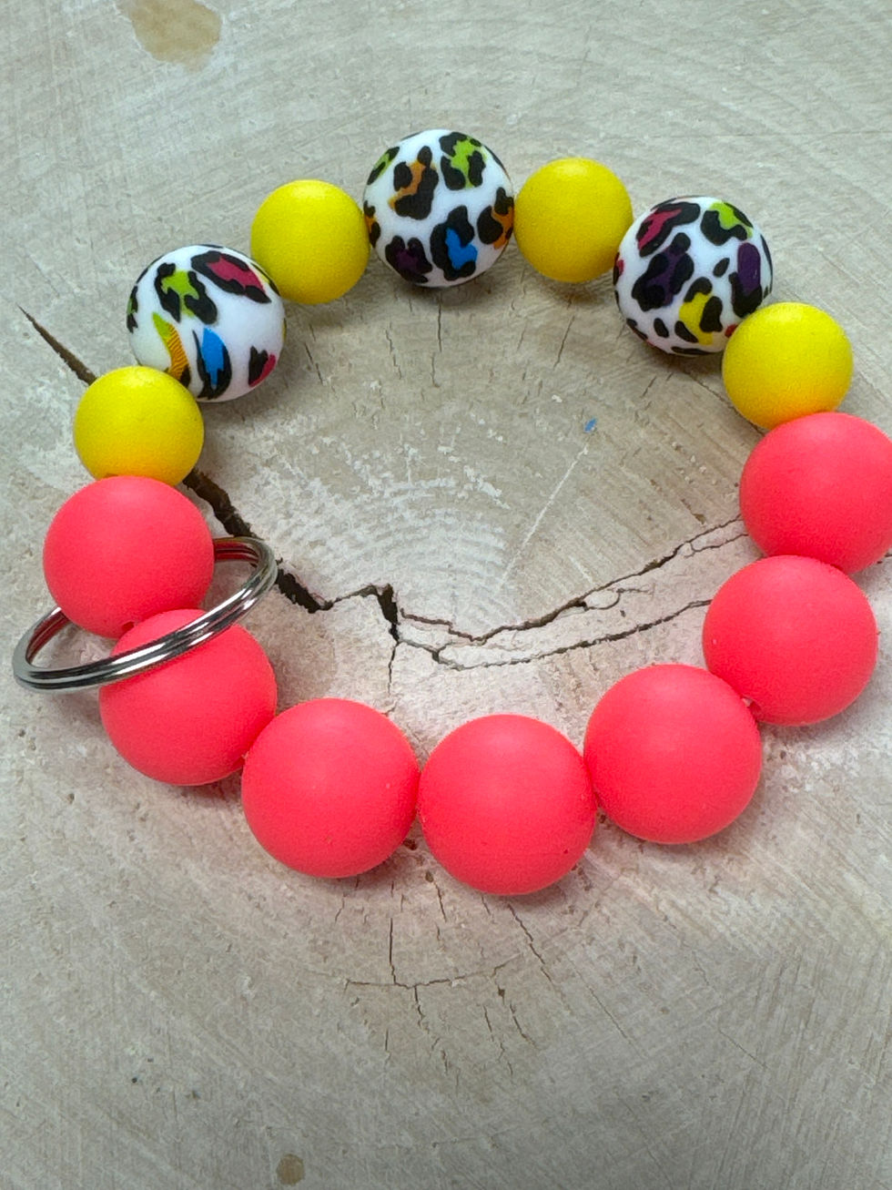 Thumbnail: Plain silicone beaded key wristlet