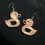 Thumbnail: Rose Gold Pink Open Wing Duckie Earrings