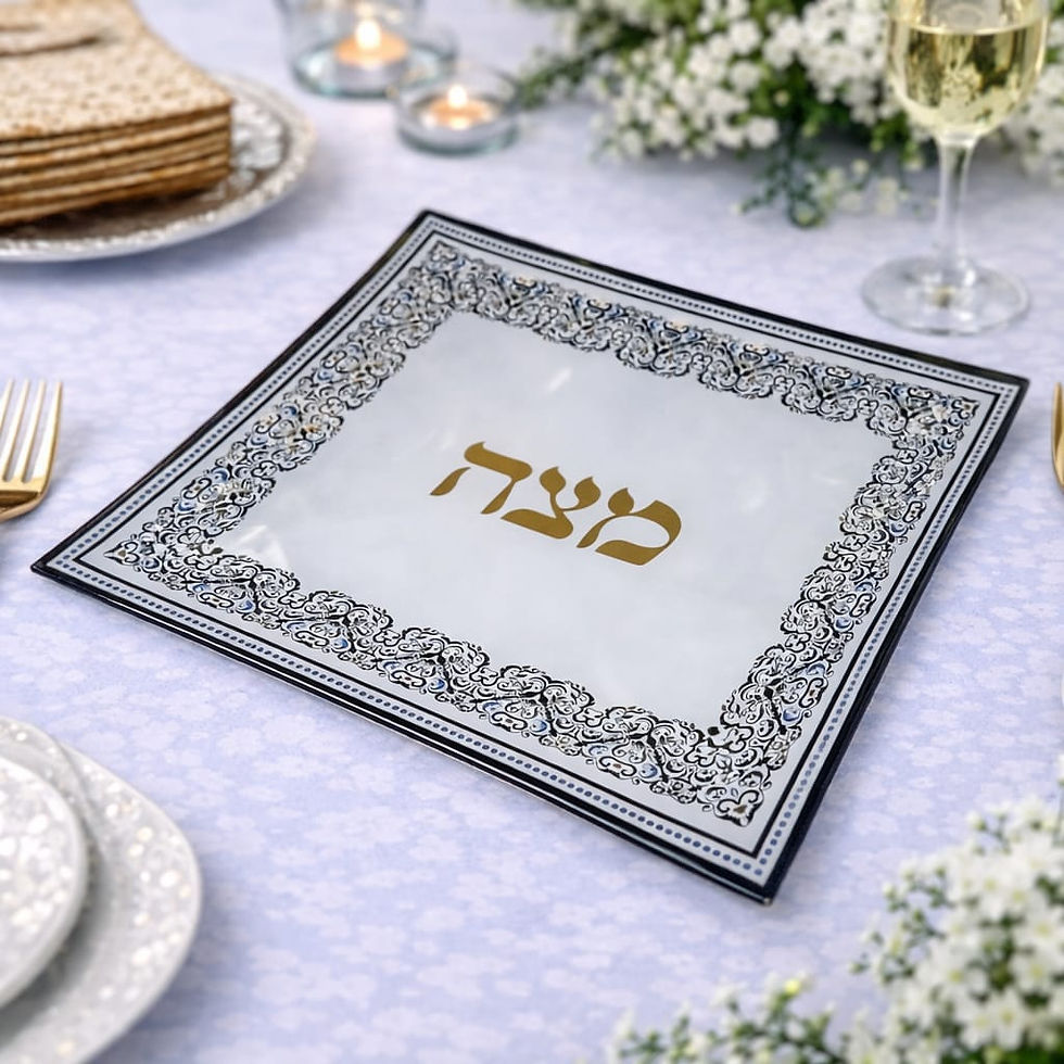 תמונה ממוזערת: צלחת למצות מזכוכית בגודל 25*25 ס"מ
