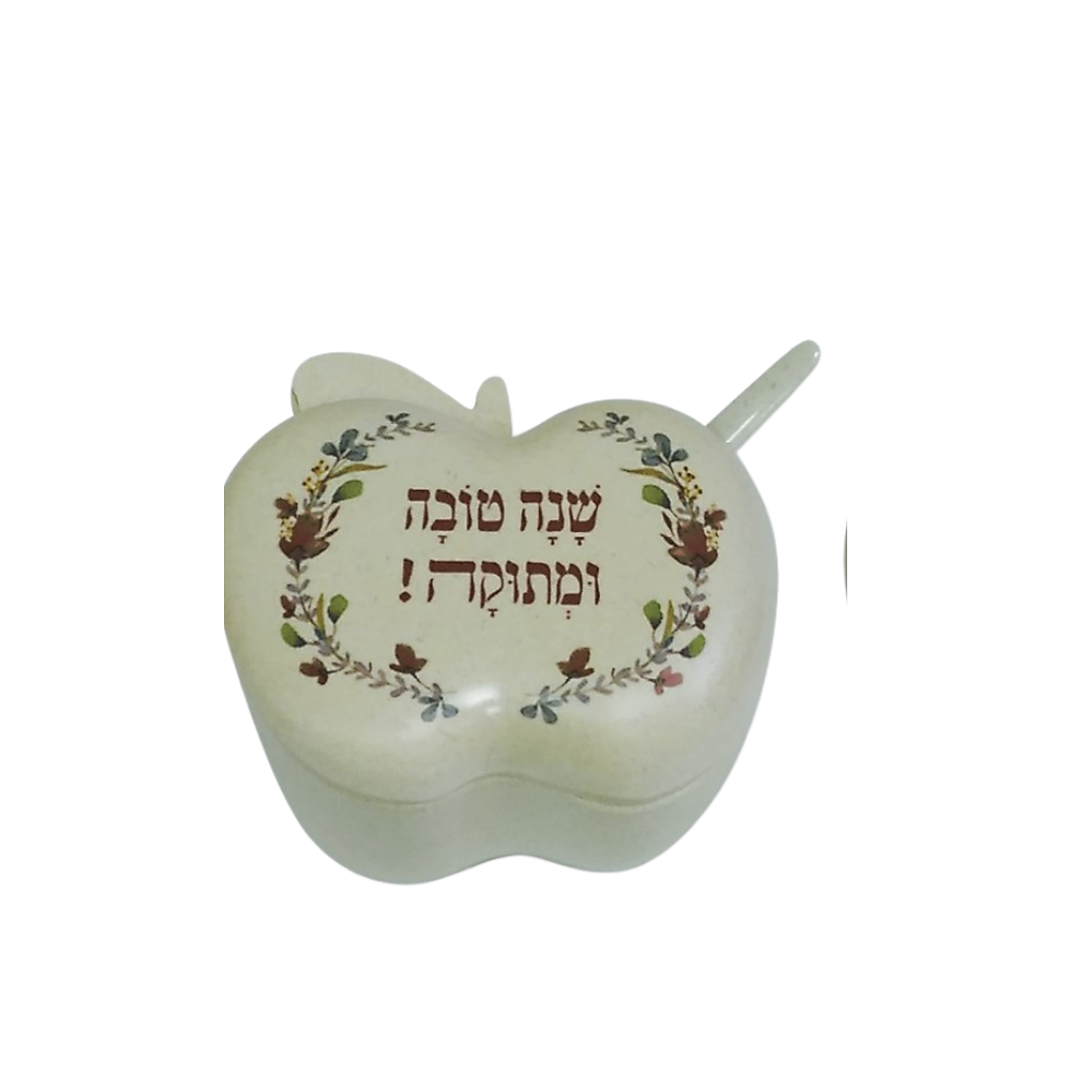 Thumbnail: כלי לדבש בצורת תפוח מבמבוק - איריס עיצובים