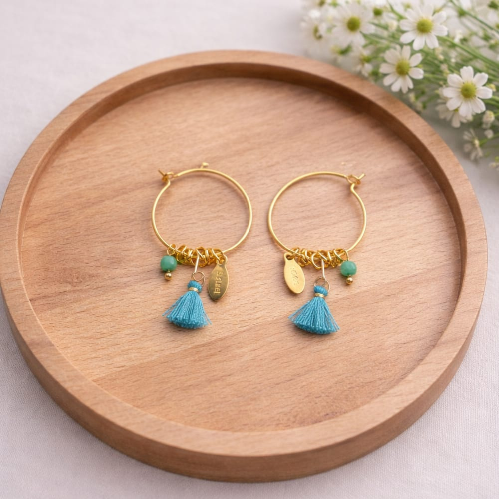 עגילים דגם סיוון טורקיז - איריס עיצובים