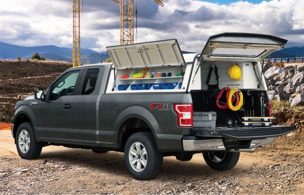 Manufacturer example of a LINE-X Commercial Aluminum truck topper