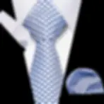 Thumbnail: Tie Men Business Necktie Set Classic Plaid Cufflinks Handkerchief for Suit
