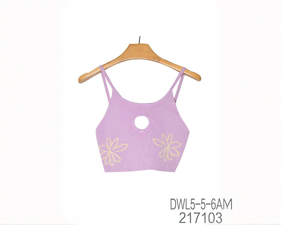 Thumbnail: Flower Printed Knit Crop Top