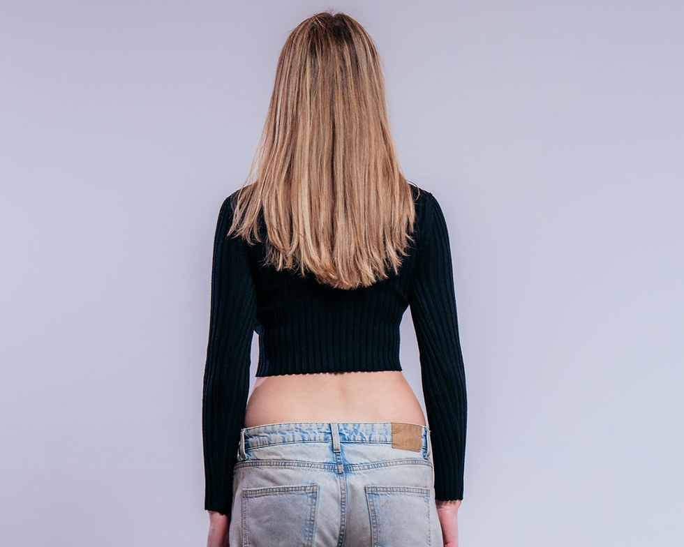 Thumbnail: Ribbed Knit V-Neck Long-Sleeve Crop Top | Whimsical Blu Fashion