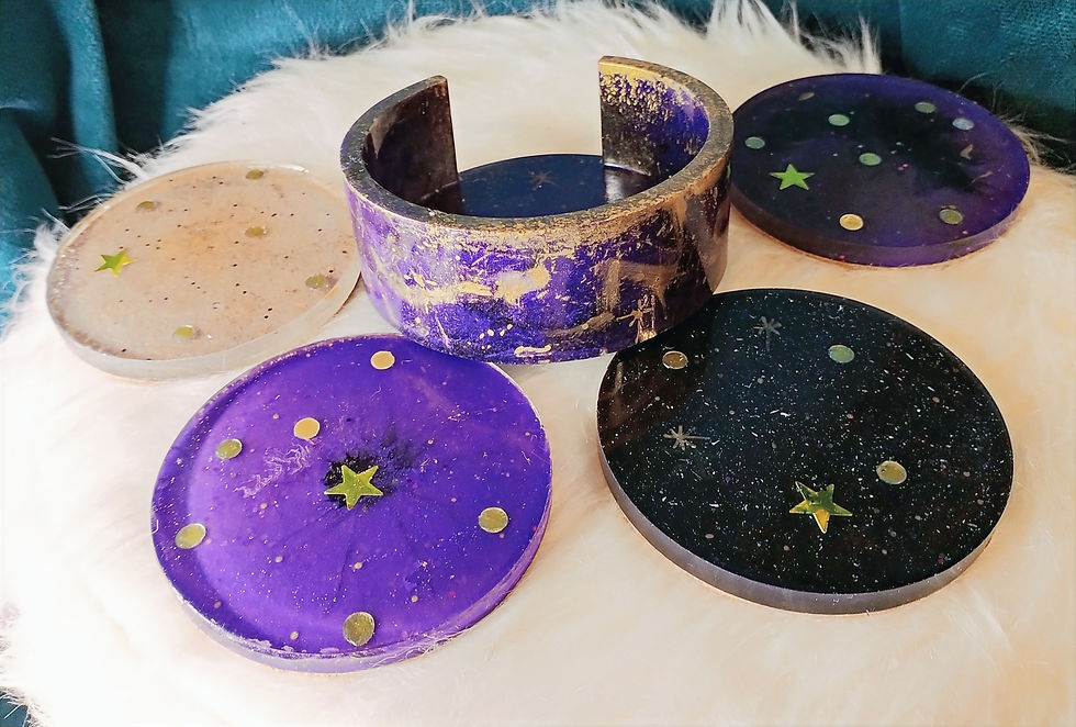 Thumbnail: Purple Stars Coaster Set