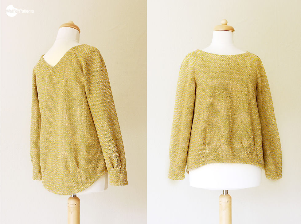 Thumbnail: waffle patterns sewing patterns pleated hem top malaga