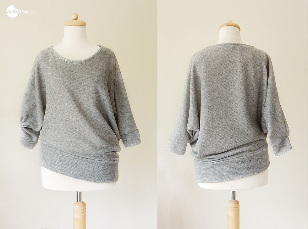 Thumbnail: Waffle Patterns sewing patterns Diagonal Knit Top Vanilla