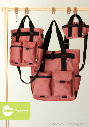 Tote bag set -Kanoko- (3 sizes) PDF | wafflepatterns