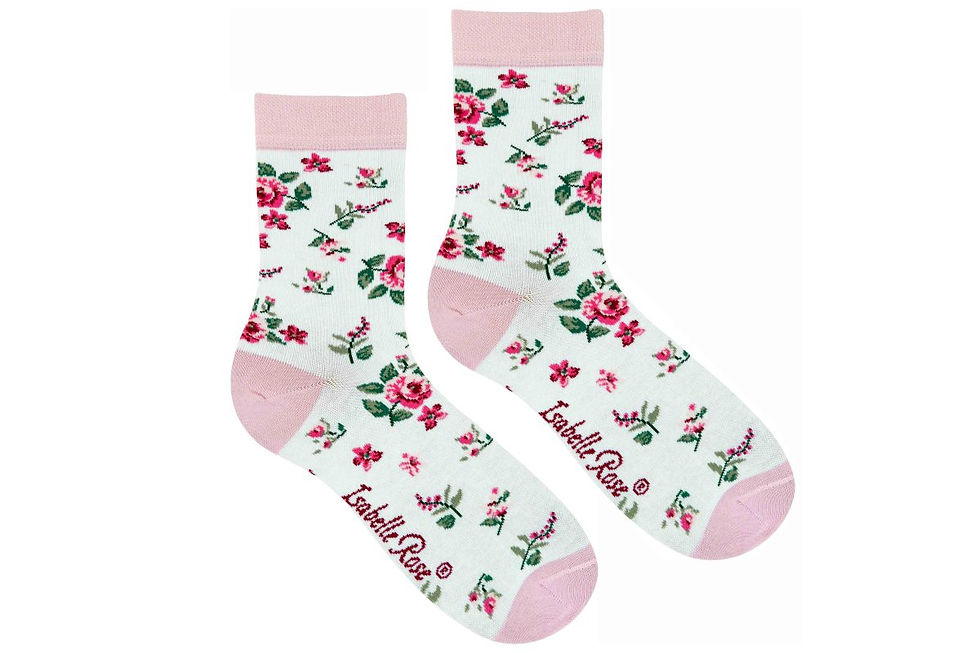 Miniaturbild: Socken - Isabelle Rose socks with Bella design.