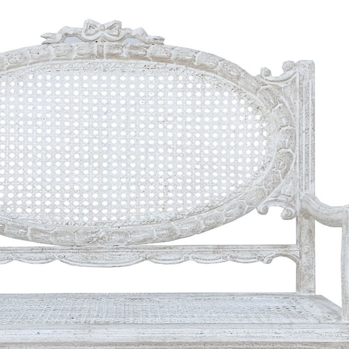 Miniaturbild: Shabby Chic Sitzbannk mit Geflecht - Bench with mesh