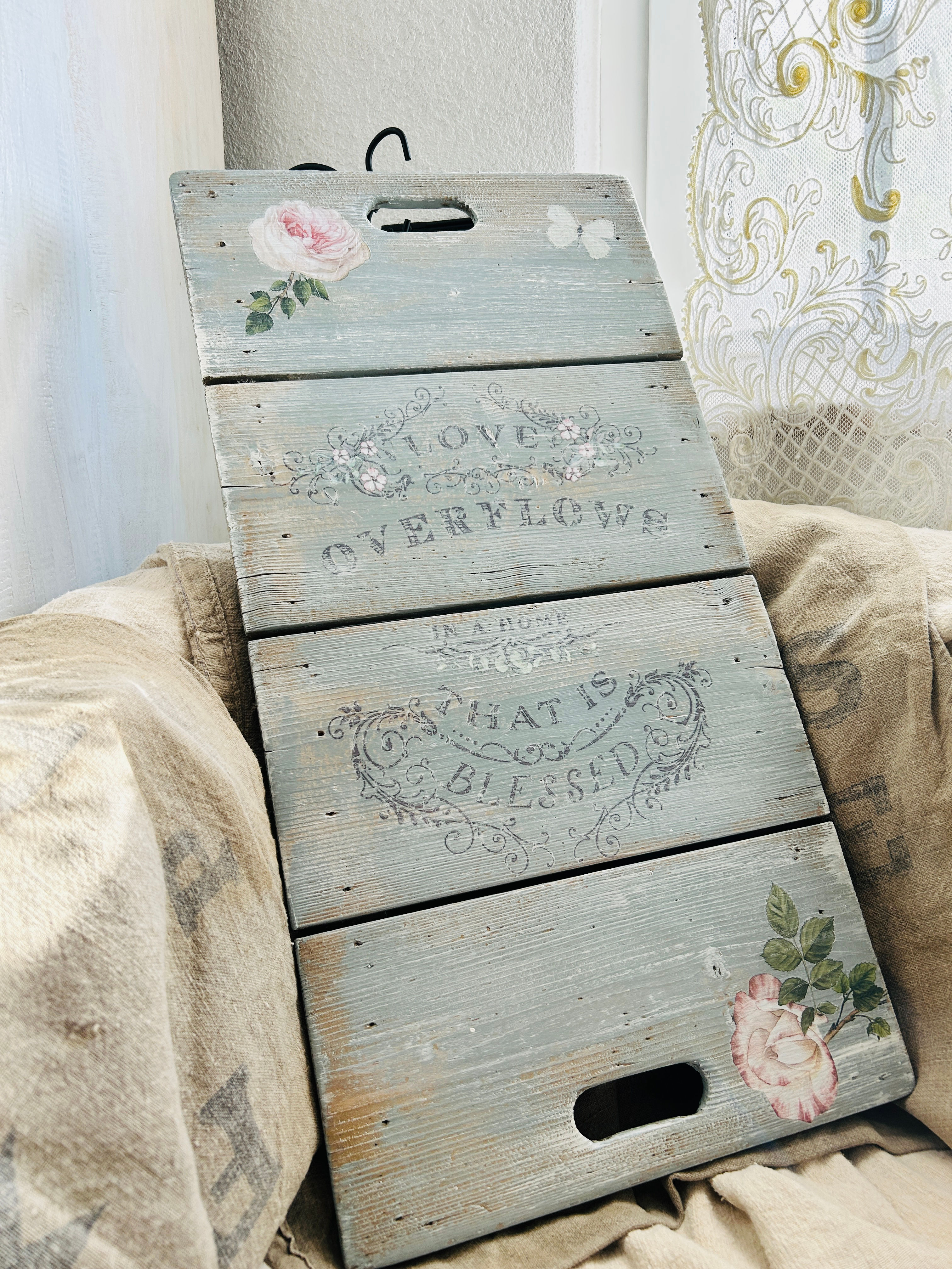 Romantisches Shabby Chic Holzschild