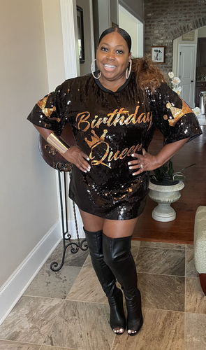 birthday queen sequin dress plus size Sequin Plus-Size Long Mermaid Prom Dress main image 1