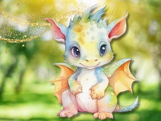 Die Grafik zeigt einen kleinen, süßen Drachen