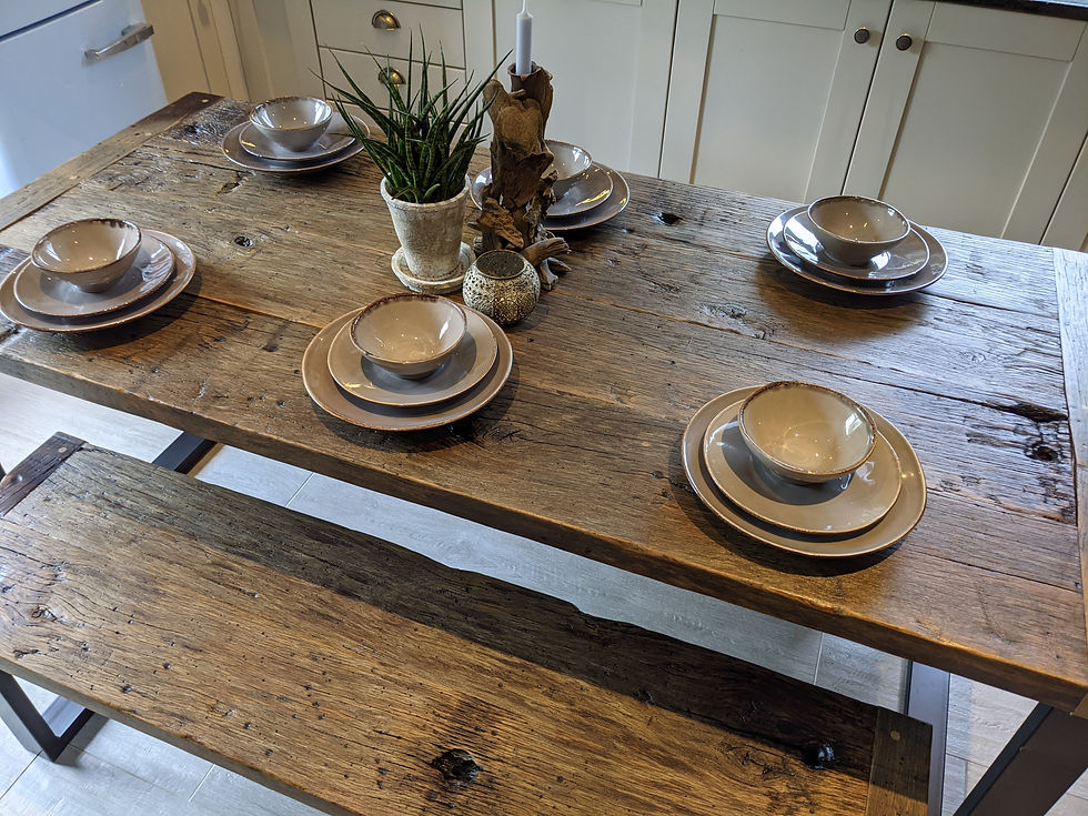 Thumbnail: 'Provence' Oak Wagon Board Dining Table 6/8 Seater