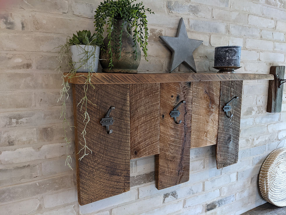 Thumbnail: Barn Wood Coat Rack with Shelf