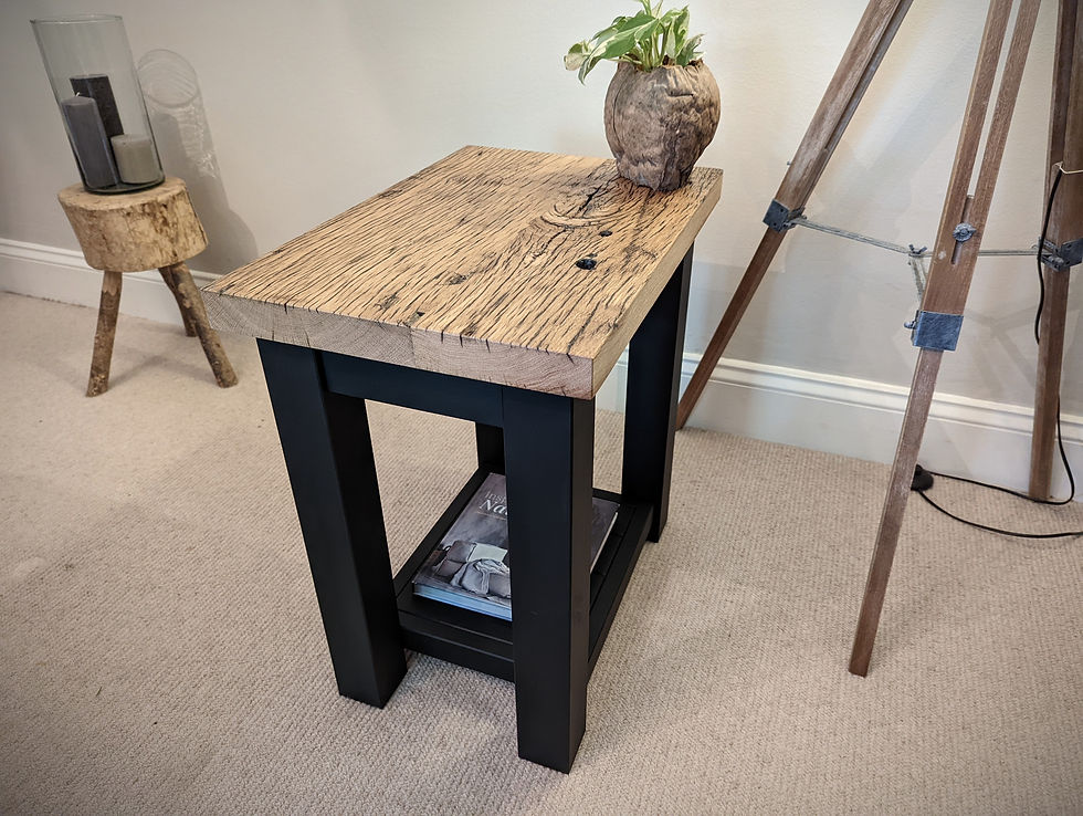 Thumbnail: 'Provence' Milled Wagon Board Side Table 'Loof Black'
