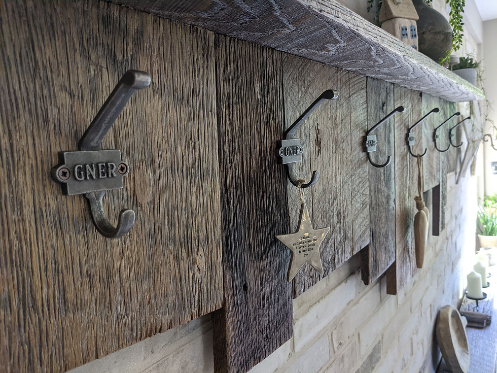 Thumbnail: 'Dakota' Long Barn Wood Coat Rack with Shelf