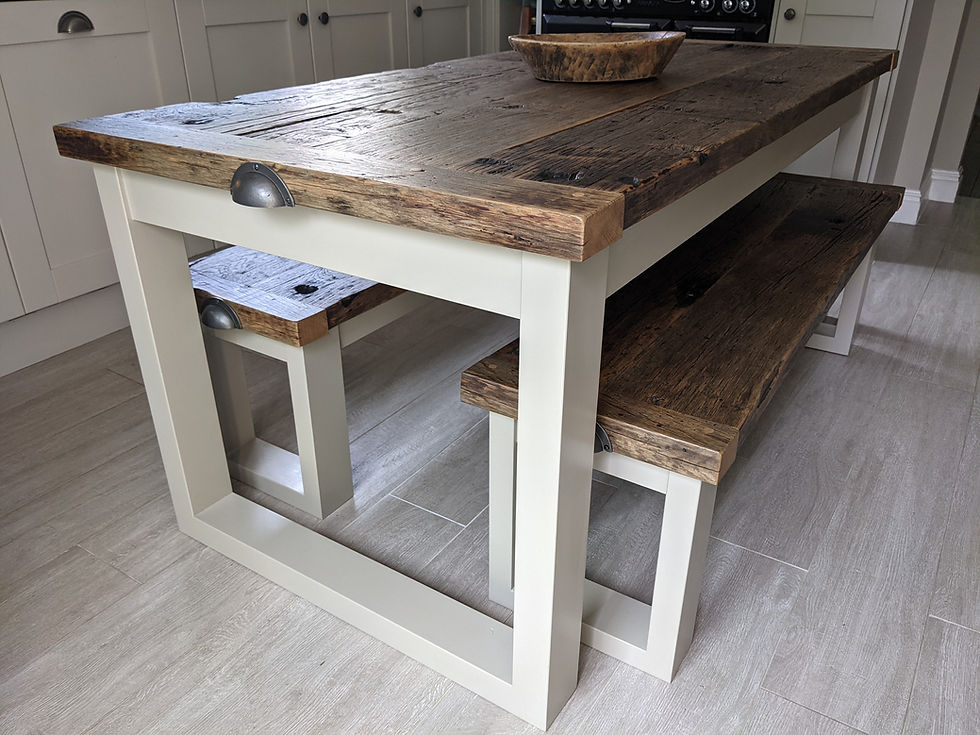 Thumbnail: 'Provence' Oak Wagon Board Dining Table 6/8 Seater
