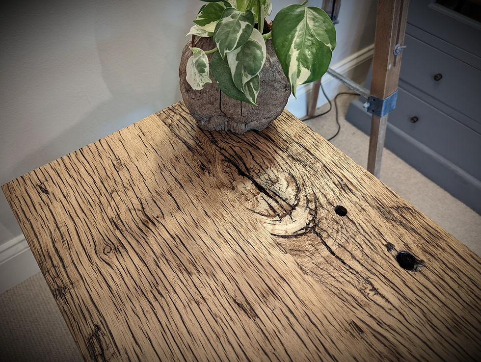 Thumbnail: 'Provence' Milled Wagon Board Side Table 'Loof Black'