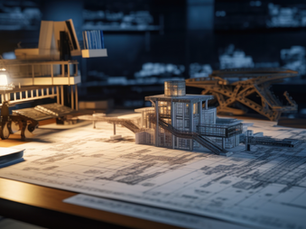 A 2 story property and a set of architectural plans