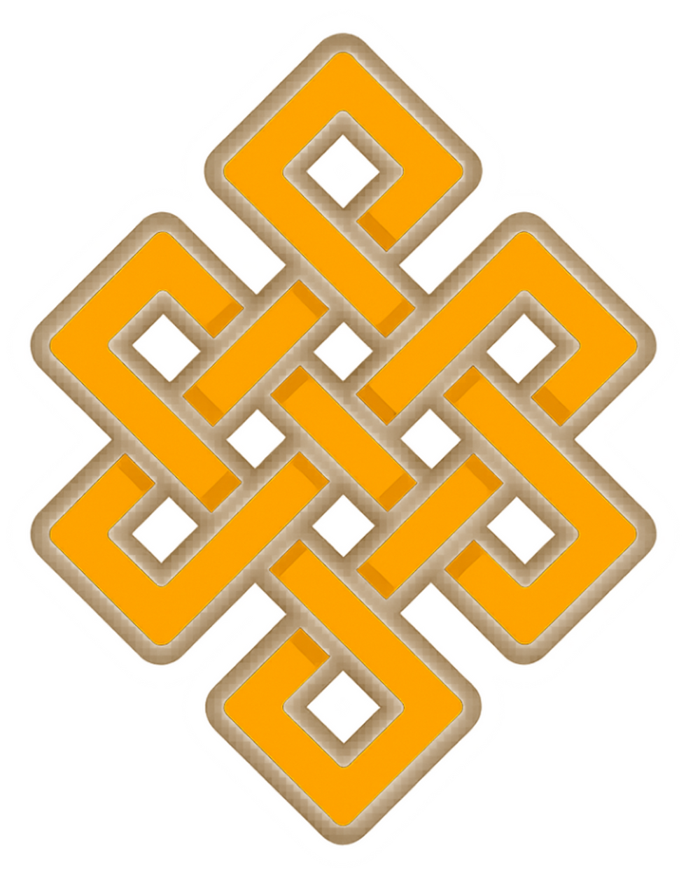 Gelber Endless Knot: tibetisches Symbol für Glück und Erleuchtung