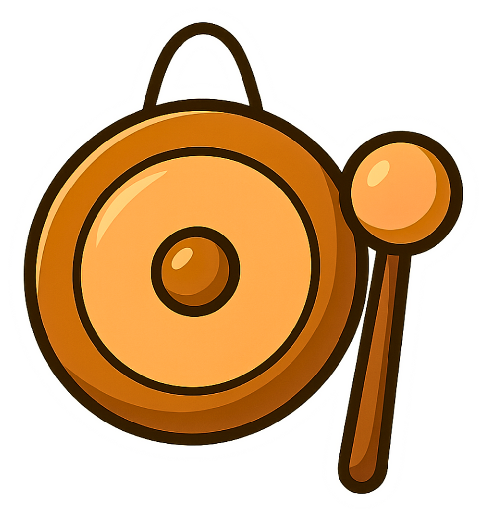 Gong und Schlägel: Ein traditionelles Musikinstrument