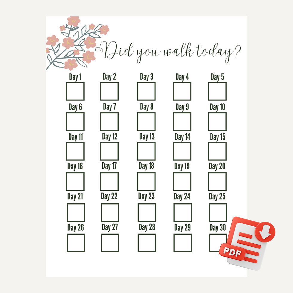 Did you walk today? PDF Tracker! Sammoncreations