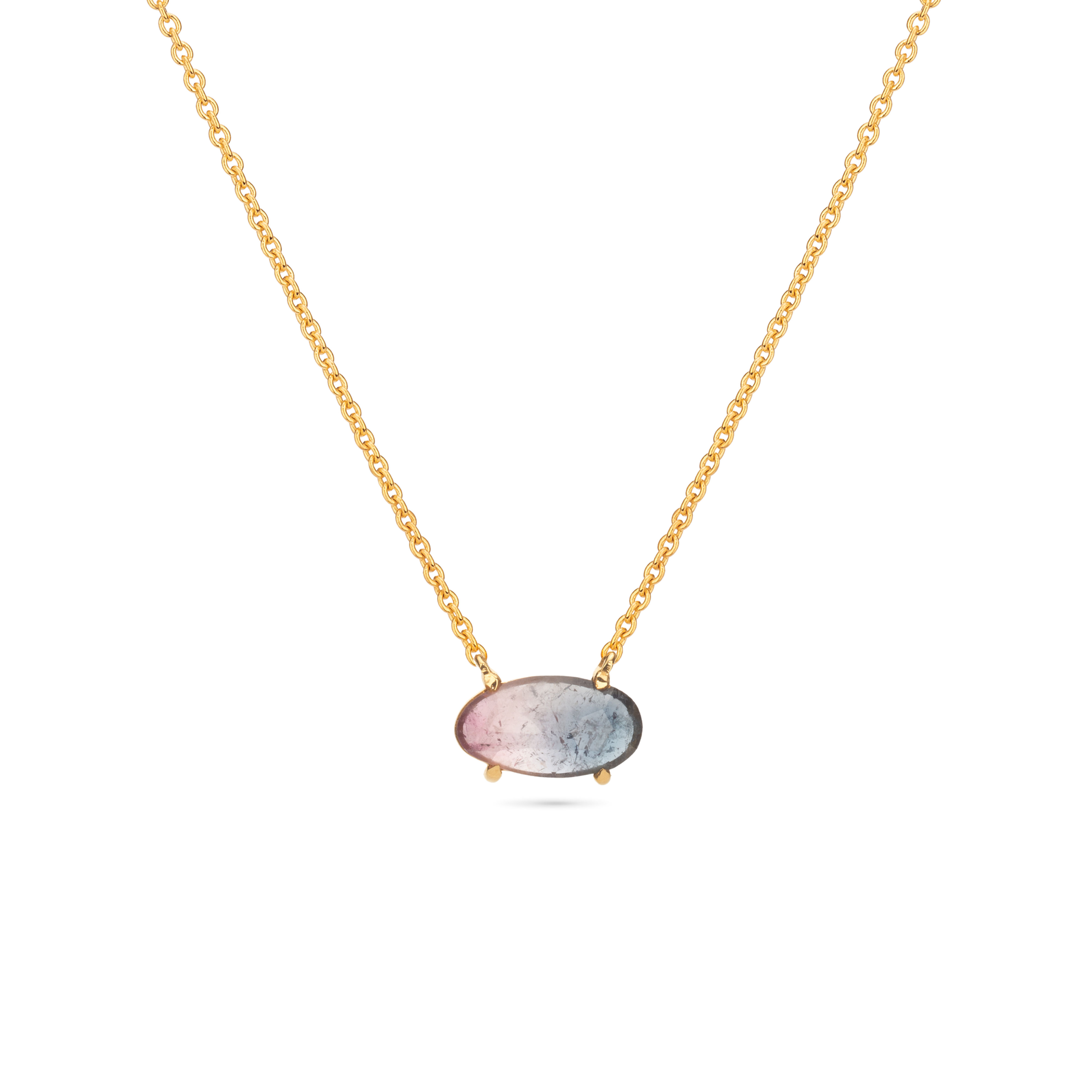Aqua blush tourmaline Celine pendant necklace