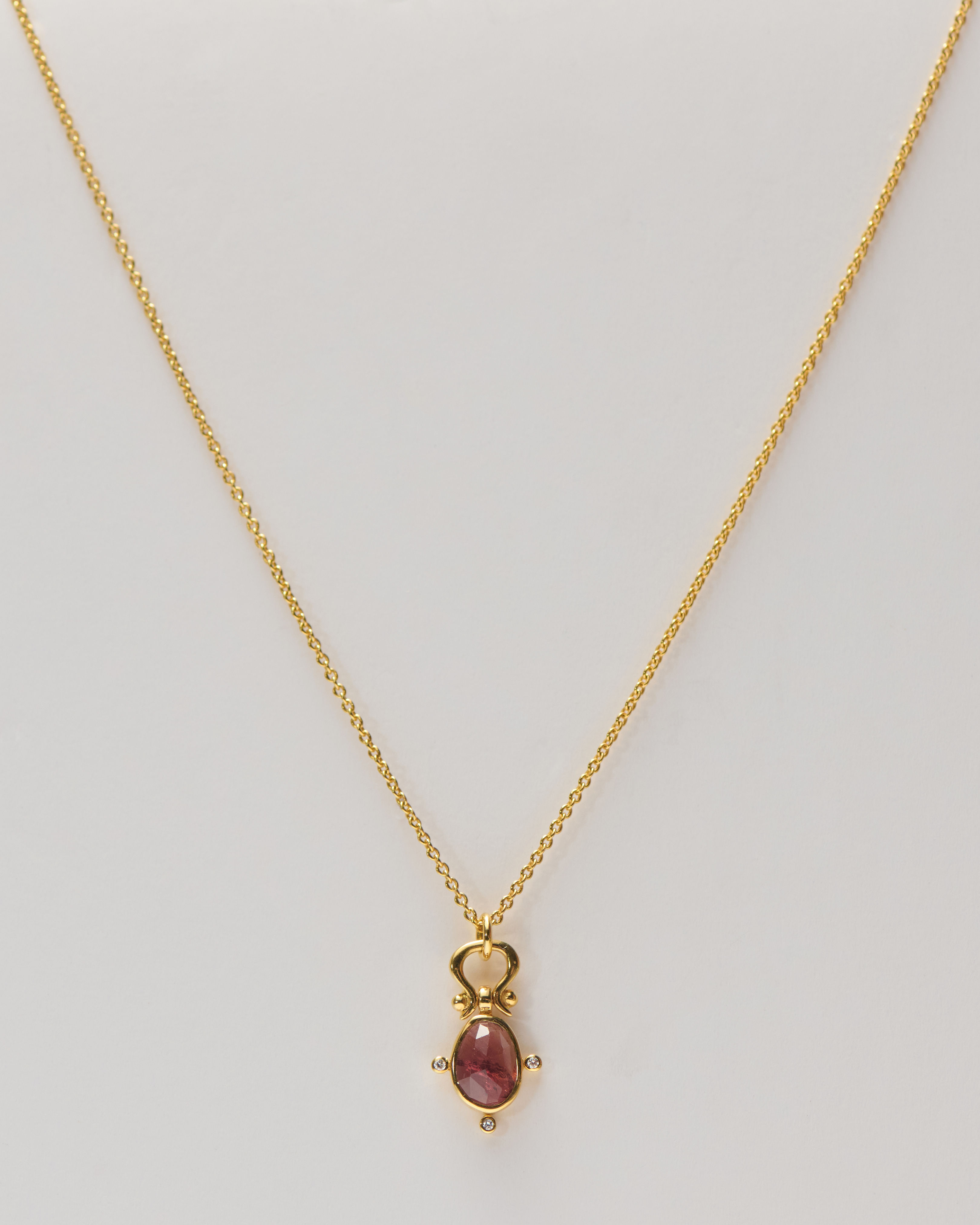 Apple red Anaëlle tourmaline pendant necklace