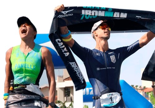 Igor Amorelli e Pâmella Oliveira vencem ironman 70.3 Floripa