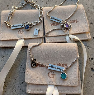 Mini Tag 18mm + Birthstone Bracelet (Single)