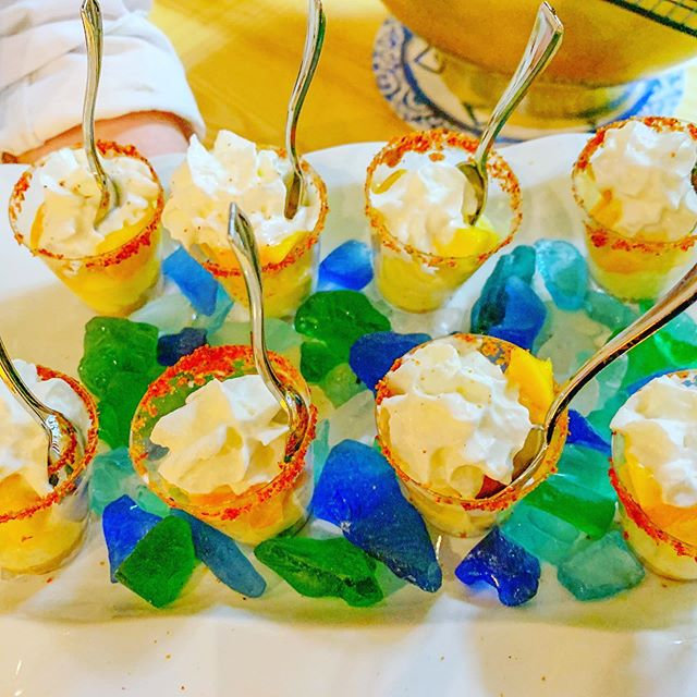 #Keylime #Cheesecake #Shooters with #mango and #chili #rims #whippedcream #NC #Catering #Cary #Ralei