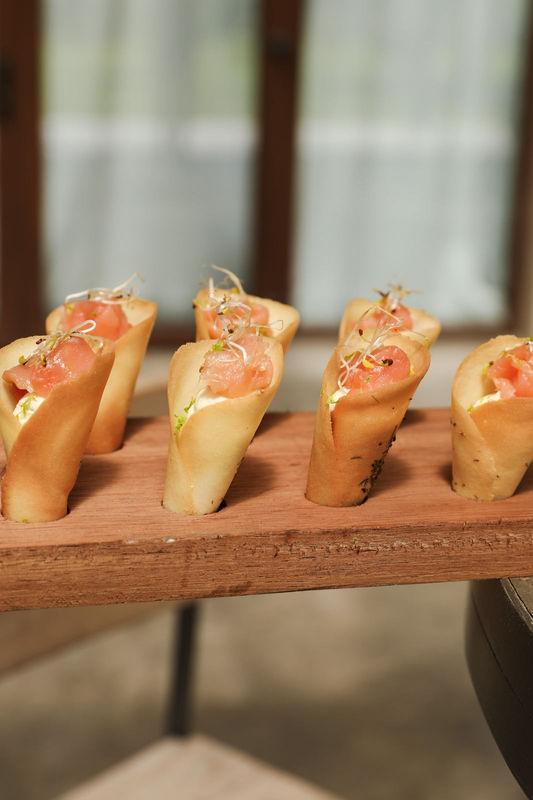 Conitos de salmón de la recepción