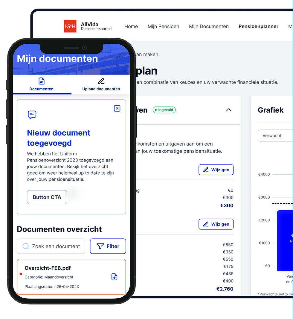 Example of the Front-end Participant Portal