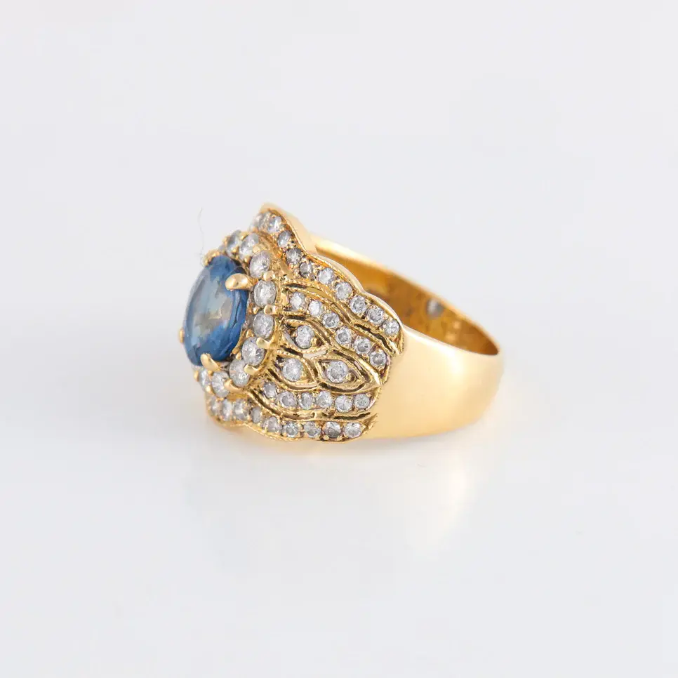 Miniature : Bague Vintage Saphir Diamants